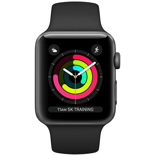 Apple Watch Series 3 GPS, 38mm Space Grey Aluminium Case with Black Sport Band Apple Watch Series 3 GPS, 38mm Space Grey Aluminium Case with Black Sport Band